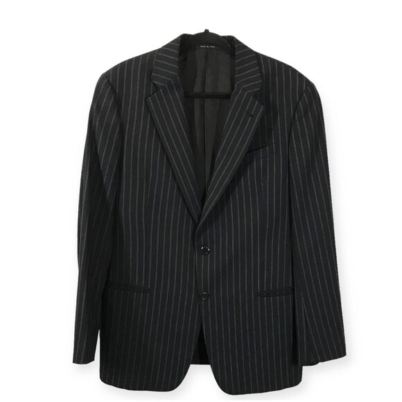 Armoni Collezioni Men's Pin Striped Blazer Size 42R Italy Wool Gomez Addams - Picture 1 of 13